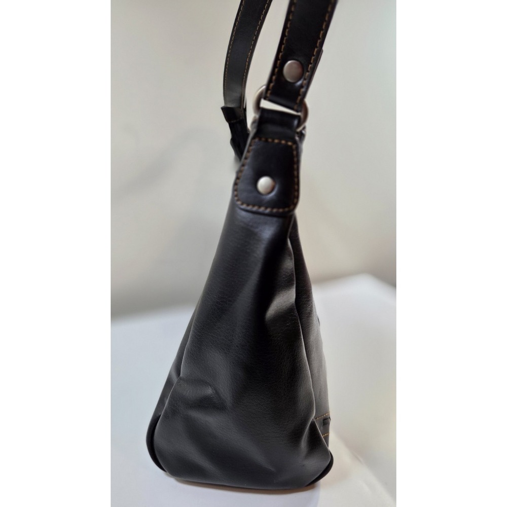Relic Black Leather Purse w/ Laser Cutouts  Brown Stitching‎ Zipper Closure - Picture 14 of 15
